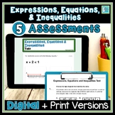 Expressions Equations Inequalities Assessments Test Prep Bundle
