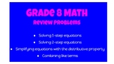 Expressions & Equations Middle School Math Review