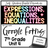 Expressions, Equations, and Inequalities Google Forms Bundle