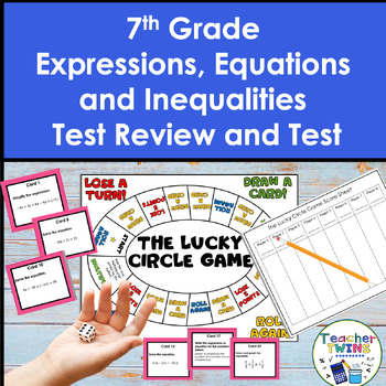 Preview of 7th Grade Expressions, Equations and Inequalities Review Game and Assessment