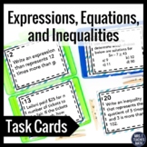 Expressions, Equations, and Inequalities Task Cards 6.EE.5 6.EE.6