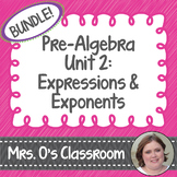 Expressions/Exponents Unit: Notes, Homework, Quizzes, Stud