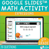 Expressions Google Slides | 6th Grade Digital Math Review 