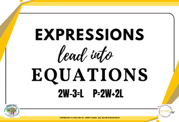 Preview of Expressions Lead into Equations