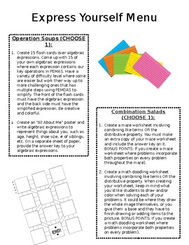 Preview of Expressions Math Menu