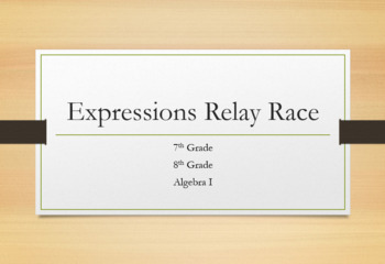Preview of Expressions Relay Race