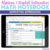 Expressions Review Digital Interactive Notebook for Algebra 1