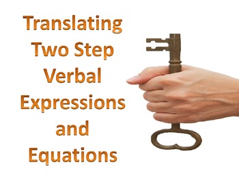 Preview of Expressions:  Translating Two Step Verbal Algebraic Expressions and Equations