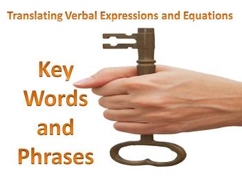 Preview of Expressions:  Translating Verbal Algebraic Expressions and Equations