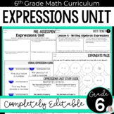 Expressions Unit 6th Grade Math Curriculum