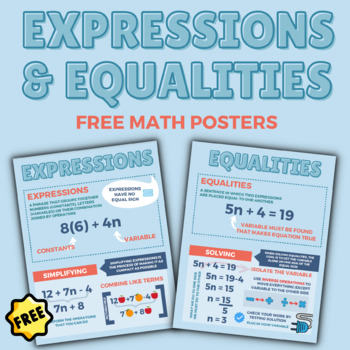 Preview of Expressions and Equalities - Free Math Posters