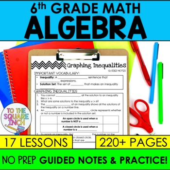 Preview of 6th Grade Math Algebraic Expressions and Equations Notes & Activities Unit