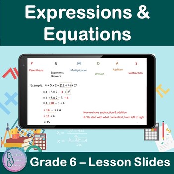 Preview of Expressions and Equations | 6th Grade PowerPoint Lesson Slides
