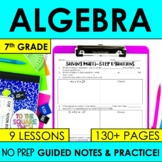 7th Grade Math Algebraic Expressions and Equations Guided 