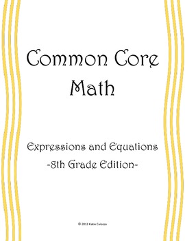 Preview of Expressions and Equations - 8th Grade Math CCSS