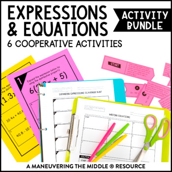 Preview of Solving Equations Activity Bundle | Two-Step Equation Activities | 7th Grade