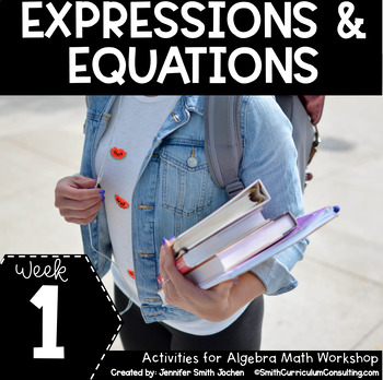 Preview of Expressions and Equations - Algebra Math Workshop Stations Math Games Activities