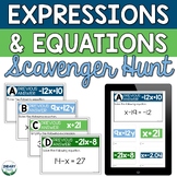 Expressions and Equations Digital and Printable Scavenger 
