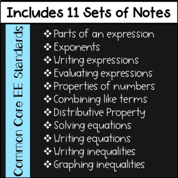 Expressions and Equations Guided Notes