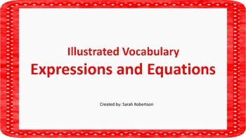 Preview of Expressions and Equations Illustrated Vocabulary