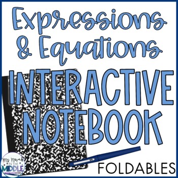 Preview of Expressions and Equations Interactive Notebook Foldable Bundle