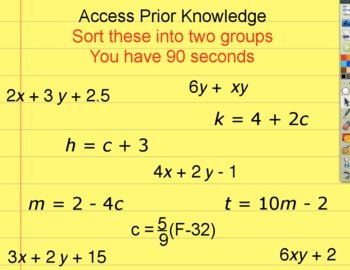 Preview of Expressions and Equations Review