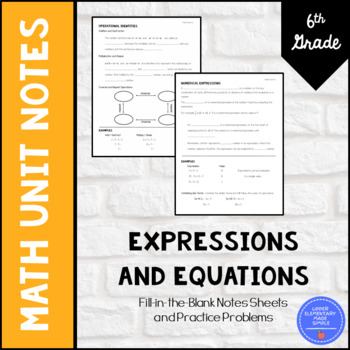 Preview of Expressions and Equations