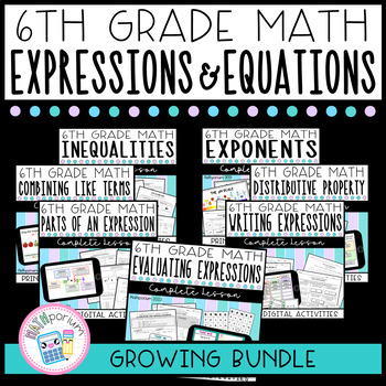 Preview of Expressions and Equations Unit Plans- GROWING Bundle