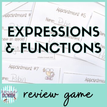 Preview of Expressions and Functions Review Game Activity