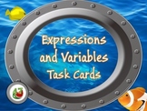 Expressions and Variables Task Cards - "Under the Sea"
