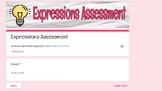 Expressions assessment google form: properties, word probl