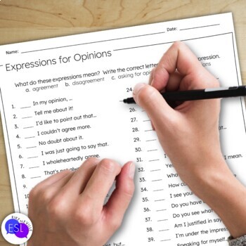 Expressions for Opinions by Rike Neville | Teachers Pay Teachers