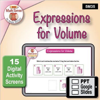 Preview of Expressions for Volume DIGITAL MATCHING ACTIVITY: 15 PPT / Google Slides 5M35