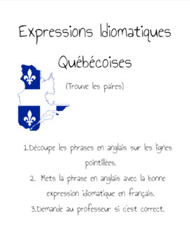 Preview of Expressions idiomatiques du Québec (Quebec French Idioms)