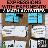 Expressions with Exponents Activities | 6th Grade Google F
