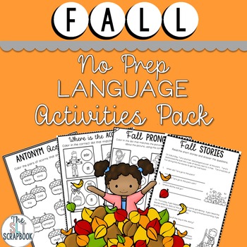 Preview of Fall Themed Language Activities Pack- No Prep for Speech Therapy, EAL and ELA
