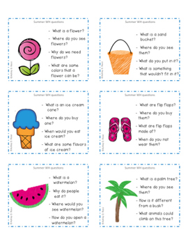 WH Questions Cards For Speech Therapy by Ashley Rossi | TpT