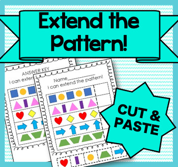 Preview of Extend the Pattern (ABAB) Cut & Paste Worksheet