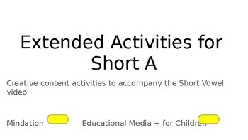 Preview of Extended Activities for Short Vowel A