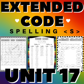 Preview of Extended Code Unit 17 Spelling 's' and sounds /s/ and /z/
