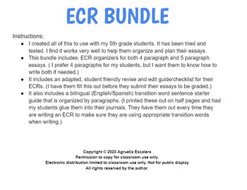 Preview of STAAR Extended Constructed Response (ECR) BUNDLE