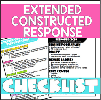 Preview of Extended Constructed Response ECR STAAR Writing Checklist and EDITABLE