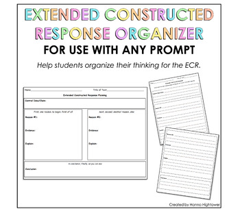 Preview of Extended Constructed Response Planning Page