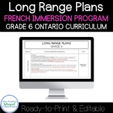 French Immersion Long Range Plans Grade 6 Ontario