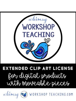 Preview of Extended License for Clip Art (Moveable Pieces) Whimsy Workshop Teaching