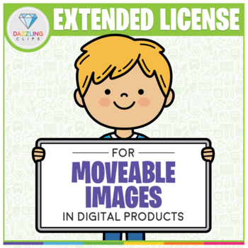 Preview of Extended License for Moveable Images in Digital Resources {Dazzling Clips}