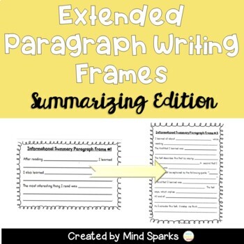 Preview of Extended Paragraph Frames (summarizing edition)