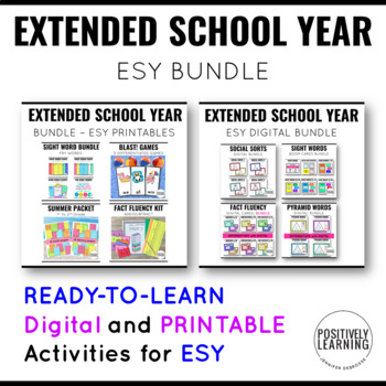 Preview of Extended School Year ESY Digital and Printables Special Education Summer