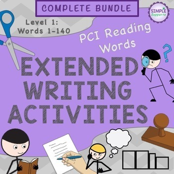 Preview of Extended Writing Activities - PCI Reading Words L 1 (W 1-140) COMPLETE BUNDLE