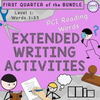 Preview of Extended Writing Activities - PCI Reading Words L 1 (W 1-35) 1st QUARTER
